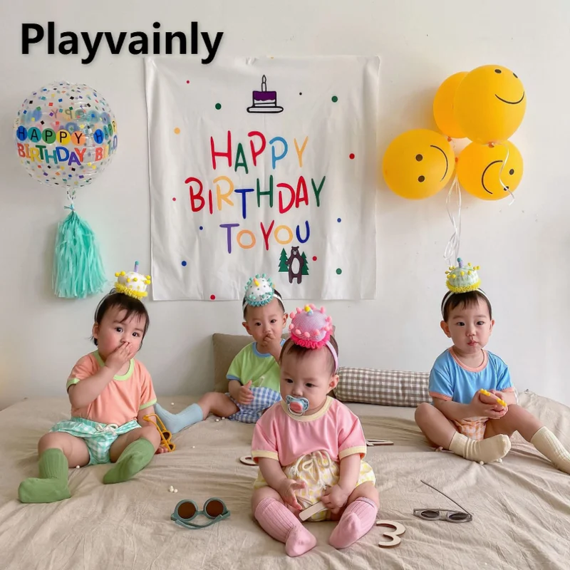 

Korean Summer Clothes for Baby Girl Boy Round Collar short sleeve T-shirt+plaid Shorts 4 color sets Child Clothing E4413