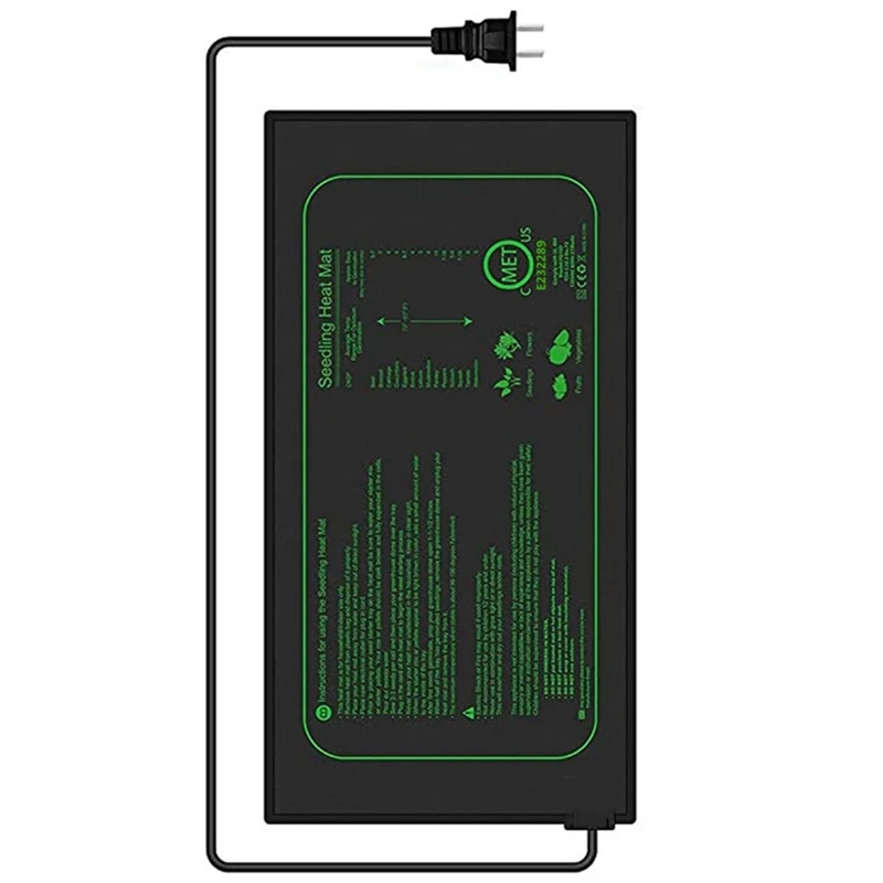 

MET Сертифицированный тепловой коврик для рассады, водонепроницаемый прочный тепловой коврик, теплый гидропонный нагревательный коврик с европейской вилкой