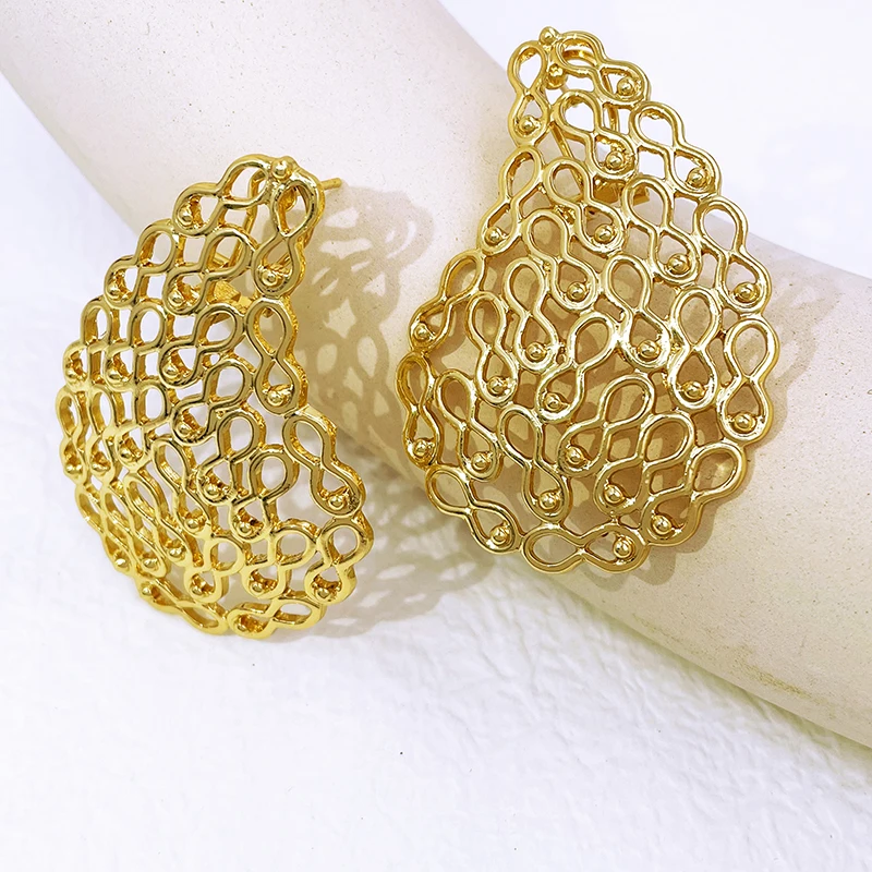 Женские серьги-кольца с покрытием из 18-каратного золота