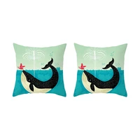 mediterranean ocean digital print peach skin pillow cushion cover home goods 26
