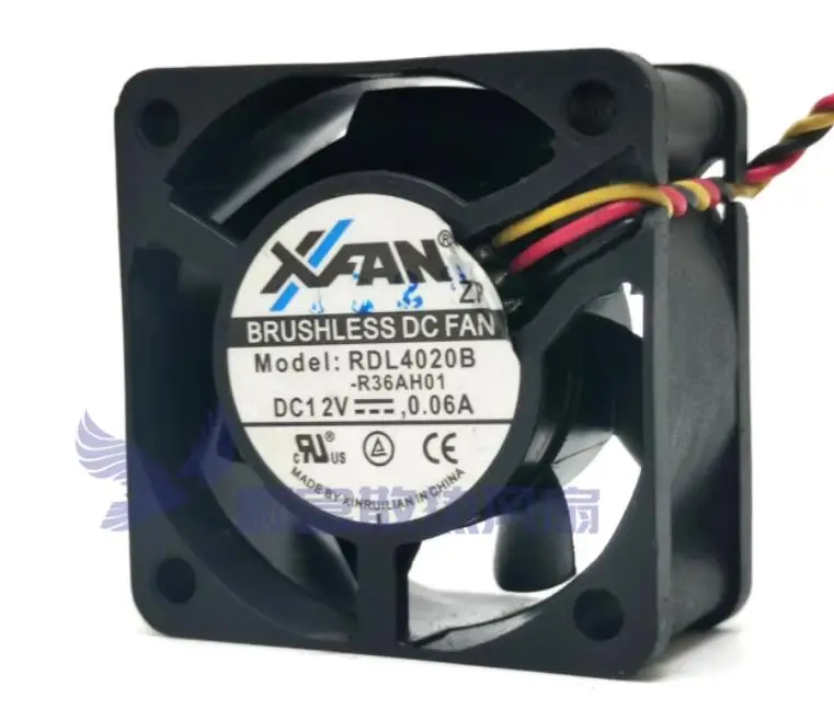 XFAN RDL4020B DC 12V 0.06A 40x40x20mm 3-проводной Вентилятор охлаждения сервера