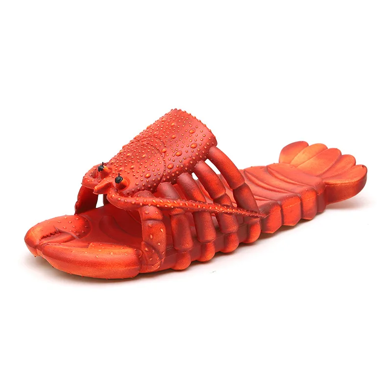 Cute Lobster Lobster Flip floops Funny Sandals Slippers Designer Brand Beach Non-slip Women Slides Bathroom Couple Summer New
