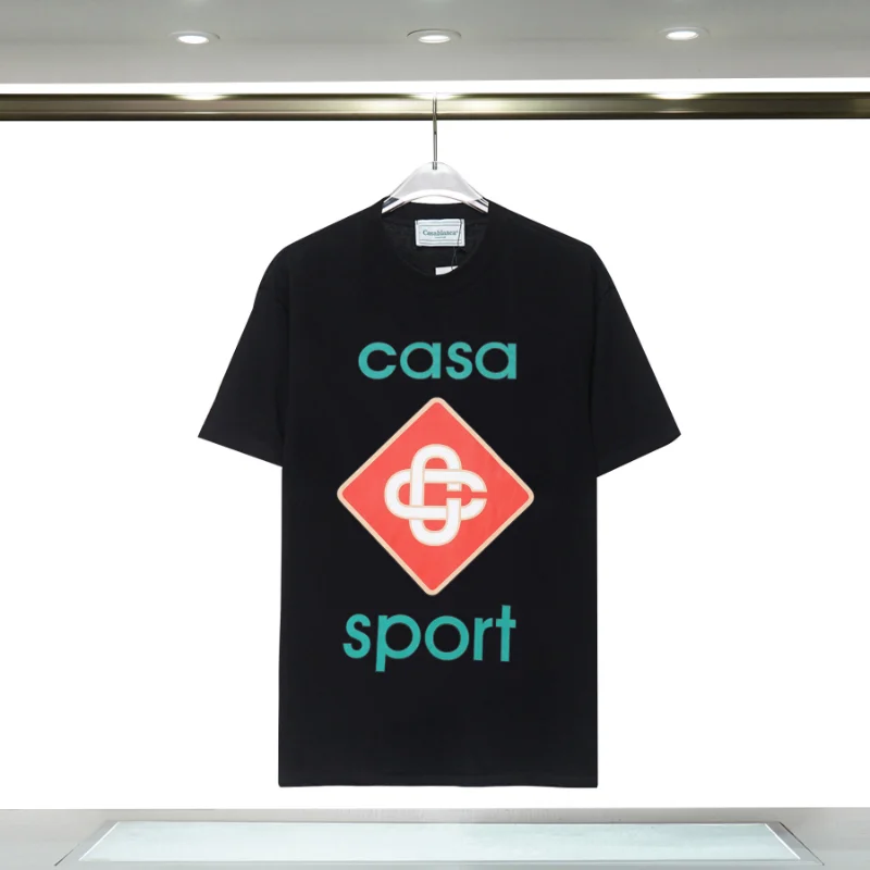 

2023SS New Casablanca Short Sleeve T-shirt High Quality Cotton Printing Spring and Summer Men's Shirts for Women