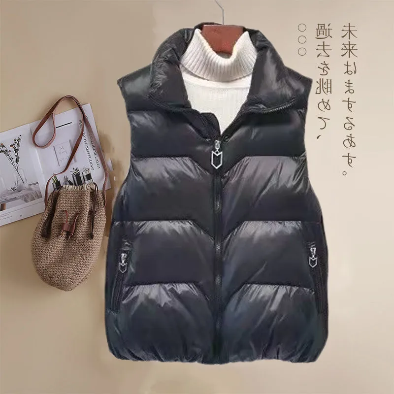 

KMETRAM Light Cotton Vest Winter Jacket Women Korean Ladies Cotton-padded Jackets Waistcoat Female Sleeveless Cotton Jacket Lq