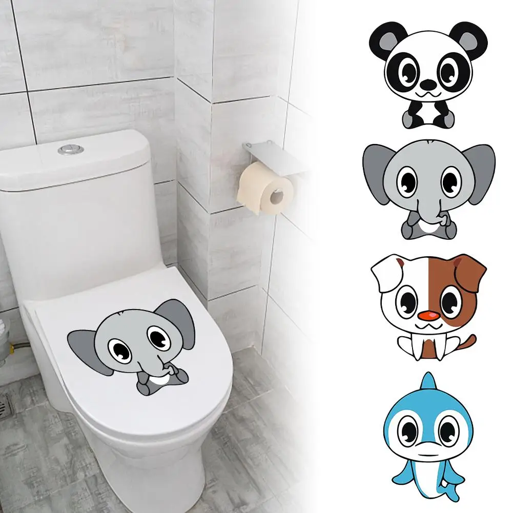 

Elephant/dog/dolphin/panda Animal Cartoon Sticker Toilet Wallpaper Sticker Decor Home Self-adhesive Waterproof Y0H6