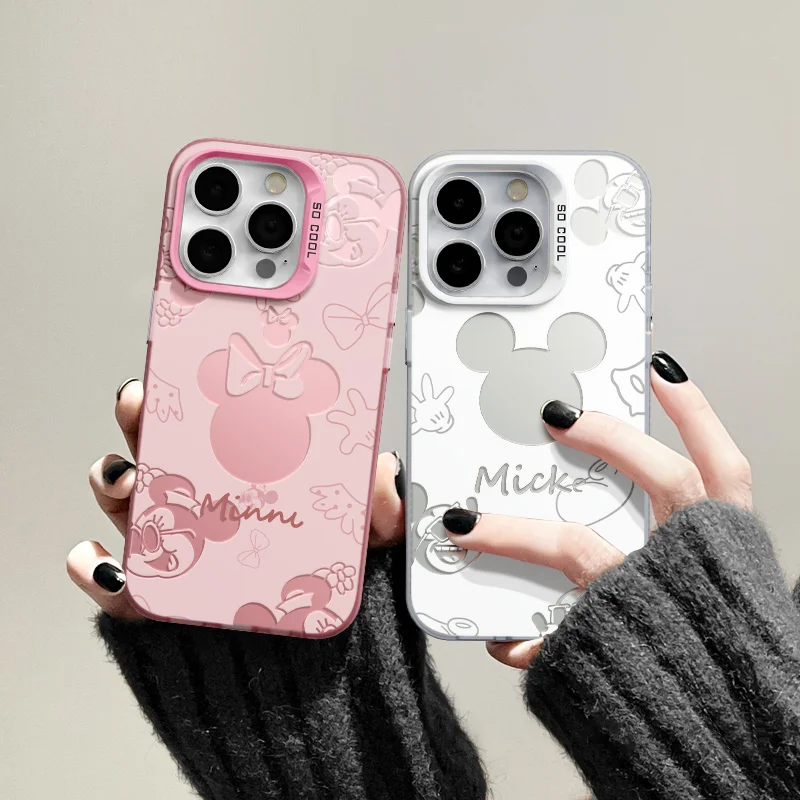 Mickeys minnies mouses sombra traseira caso de telefone para iphone 17 14 15 16 plus 16 15 14 13 12 11 pro max xr xs x se2 y2k capa traseira