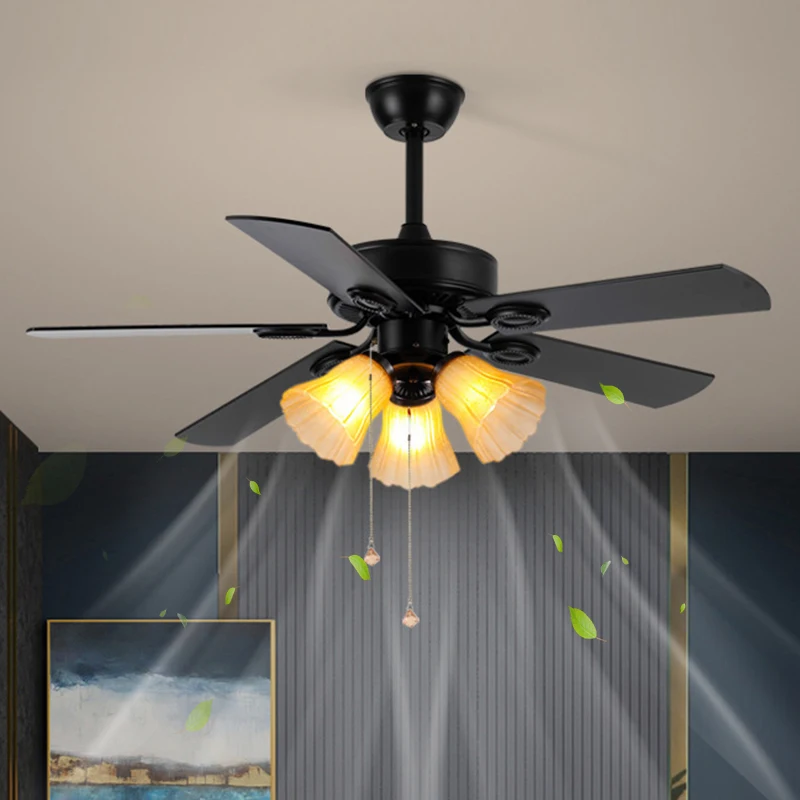 

Черные потолочные вентиляторы с дистанционным управлением, промышленный винтажный черный постмодерн, лампа для кухонного островка, столовой, фойе, бара