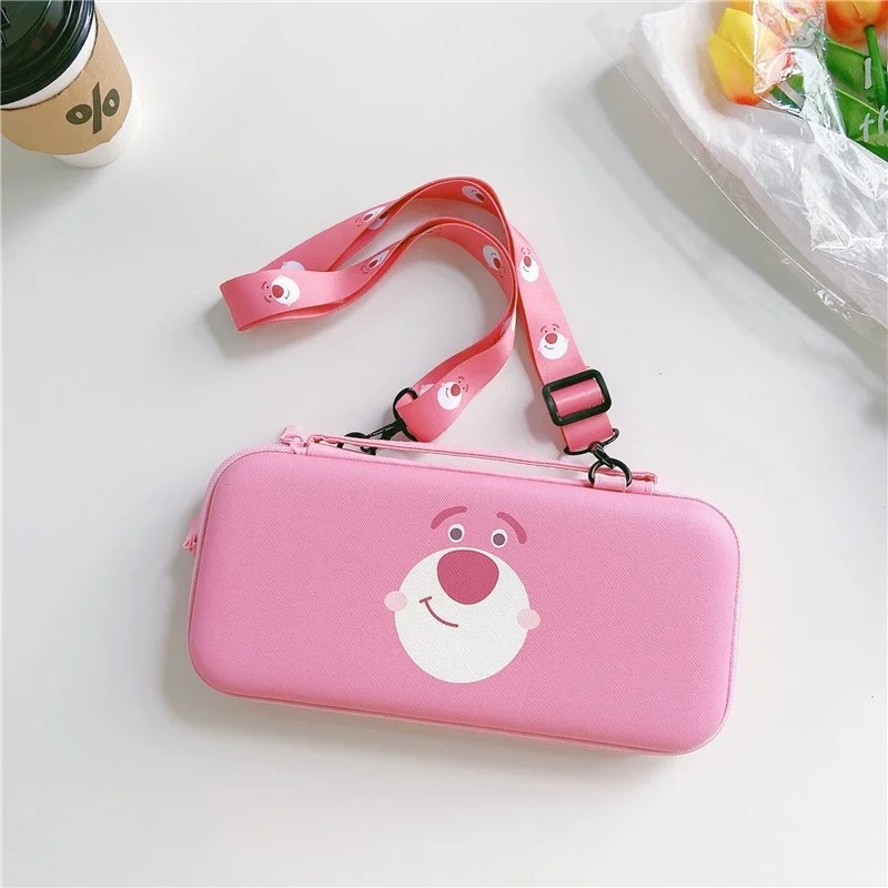 Сумка для хранения игровой консоли Sanrioed Kawaii Cartoon Switch NS Lanyard Portable Storage Bag My Melody Cinnamoroll Purin Dog Anime Game Console Case Cute Gift.