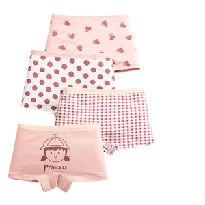 Girls 4 Pcs/lot Underwear Teenagers Panties Boxers Cartoon Printed Shorts for Kids Children's Clothi
