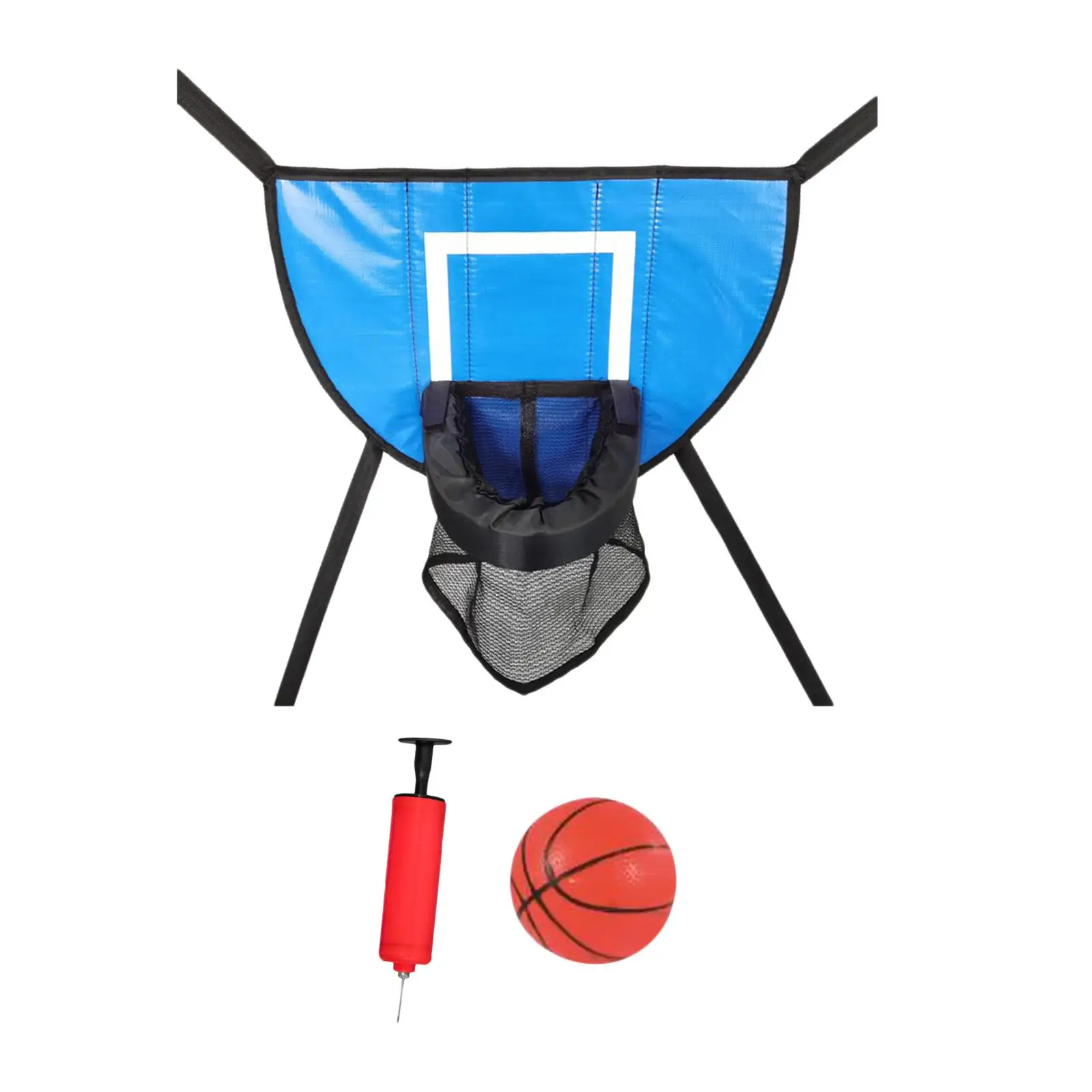 

Mini Trampoline Basketball Hoop with Small Basketball Waterproof Goal Game Trampoline Attachment Accessory Basketball Frame