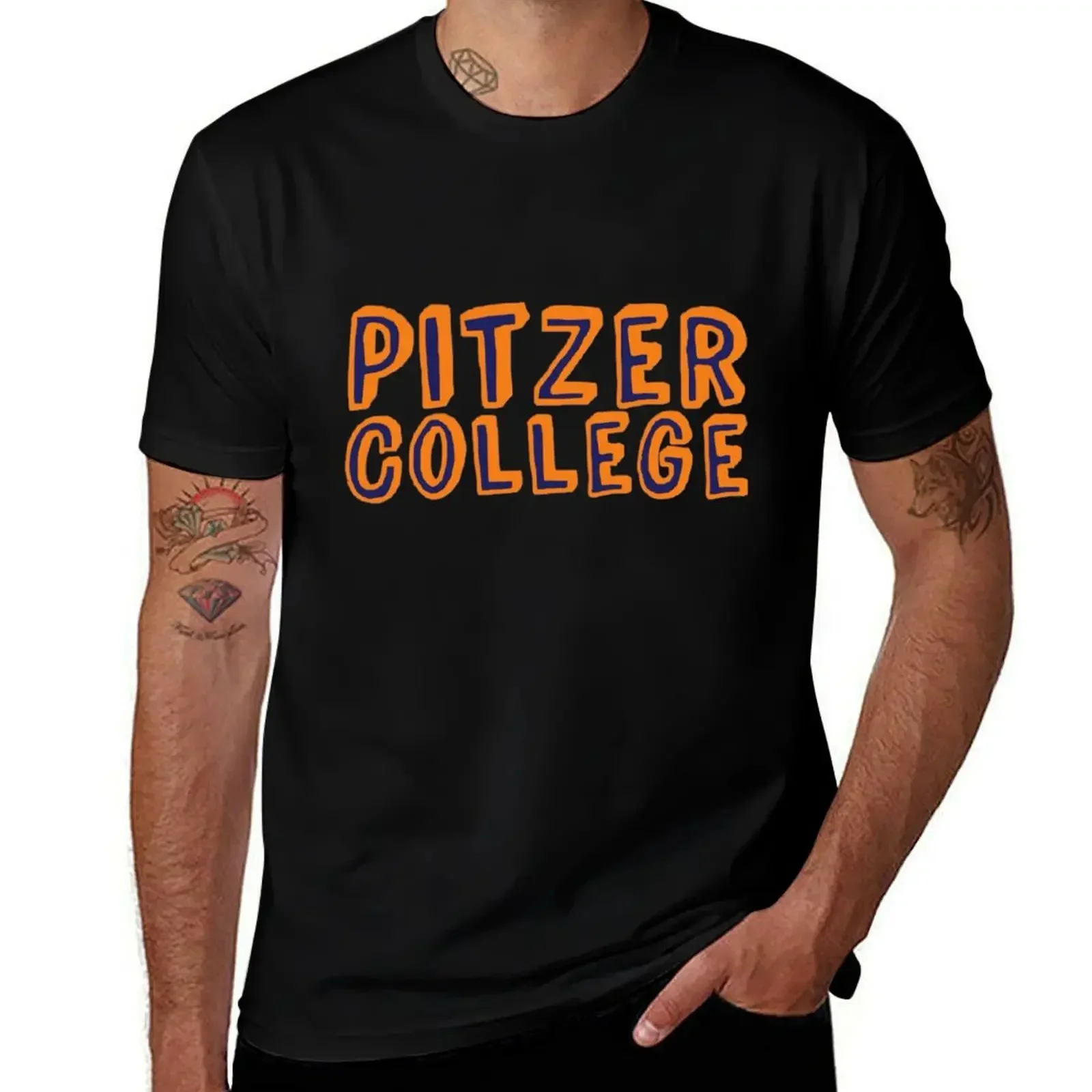 Футболка Pitzer College летние топы быстросохнущие мужские футболки с рисунком аниме