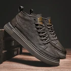 Роскошные мужские зимние туфли из микрофибры с теплым мехом, Модная студенческая дышащая мужская спортивная обувь, Уличная Повседневная обувь для мужчин