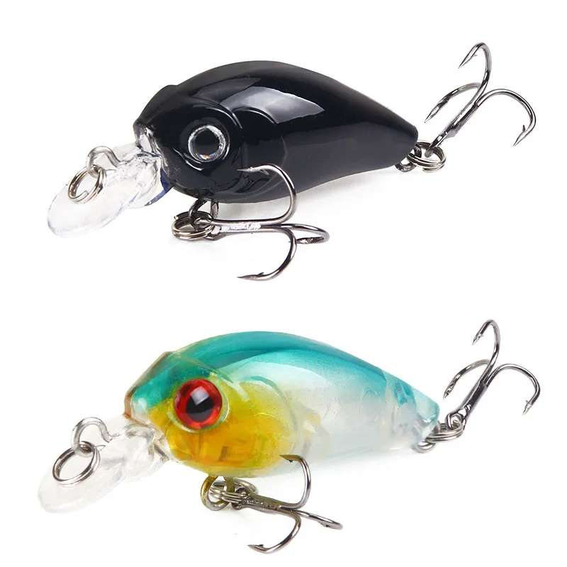 1PCS Mini Wobblers Bass Fishing Lures 45mm/3.5g Fat Man Bait Artificial Micro Fiish Black Minnow Hard Accessories - купить по