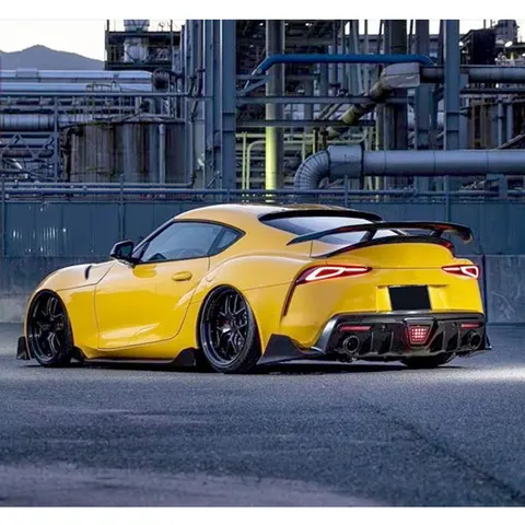 Для Toyota Supra 2019 2020, задний диффузор из углеродного волокна, спойлер для губ, FRP, черный задний бампер, украшение, комплекты кузова, аксессуары