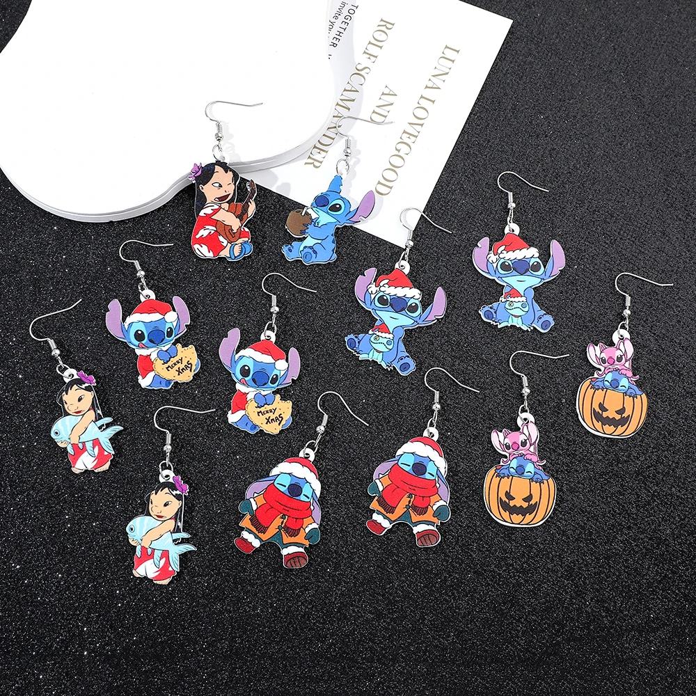 Милые серьги Лило Стич Disney аниме Мультяшные пелекай модные креативные подарок