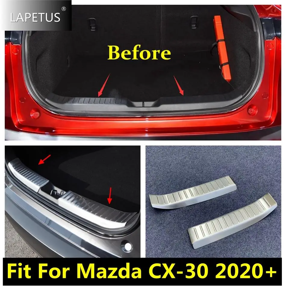 

Rear Trunk Bumper Sill Plate Protector Plate Sill Trunk Guard Cover Trim For Mazda CX-30 CX30 2020 - 2023 Steel Car Accessories