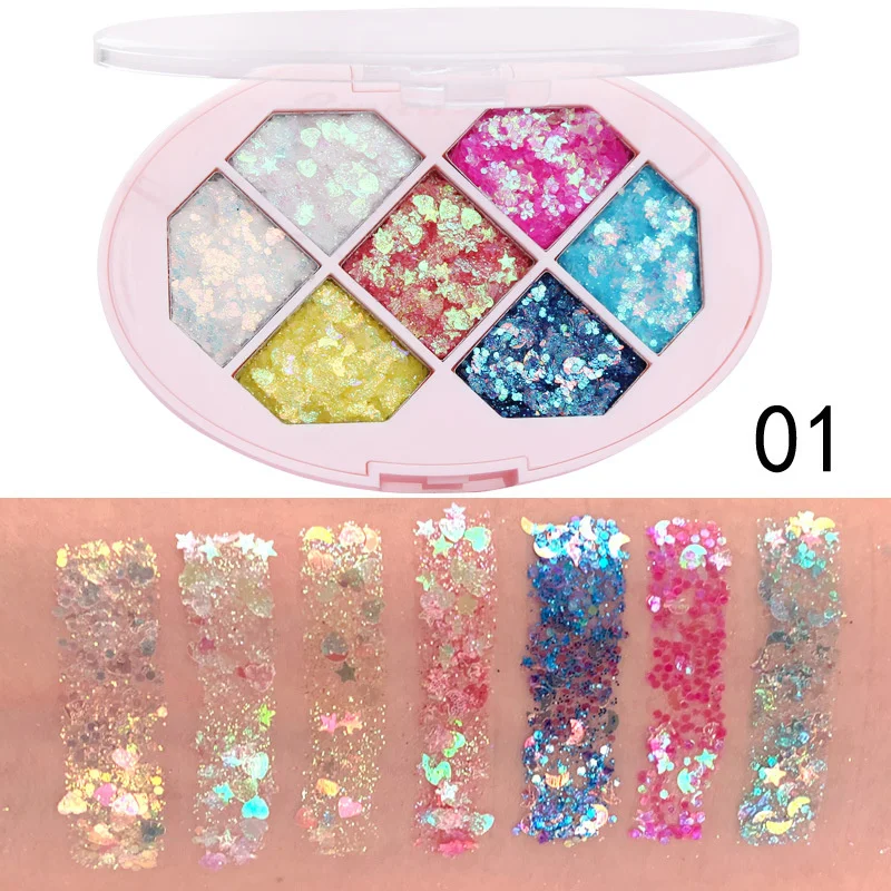Glitter Eye Sparkly Glitter Hair Shimmer Gel Flash Heart Loose Sequins Glitter Eyeshadow Party Face Body Decoration