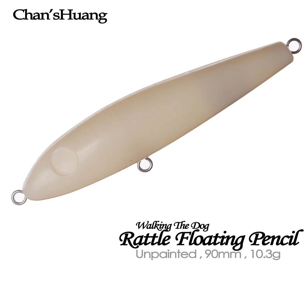 Фото Chan'sHuang 20 шт. неокрашенные заготовки наживка 10,3 г/90 мм плавающая погремушка-карандаш «Ходячая собака» DIY искусственная рыболовная приманка ручной работы №1