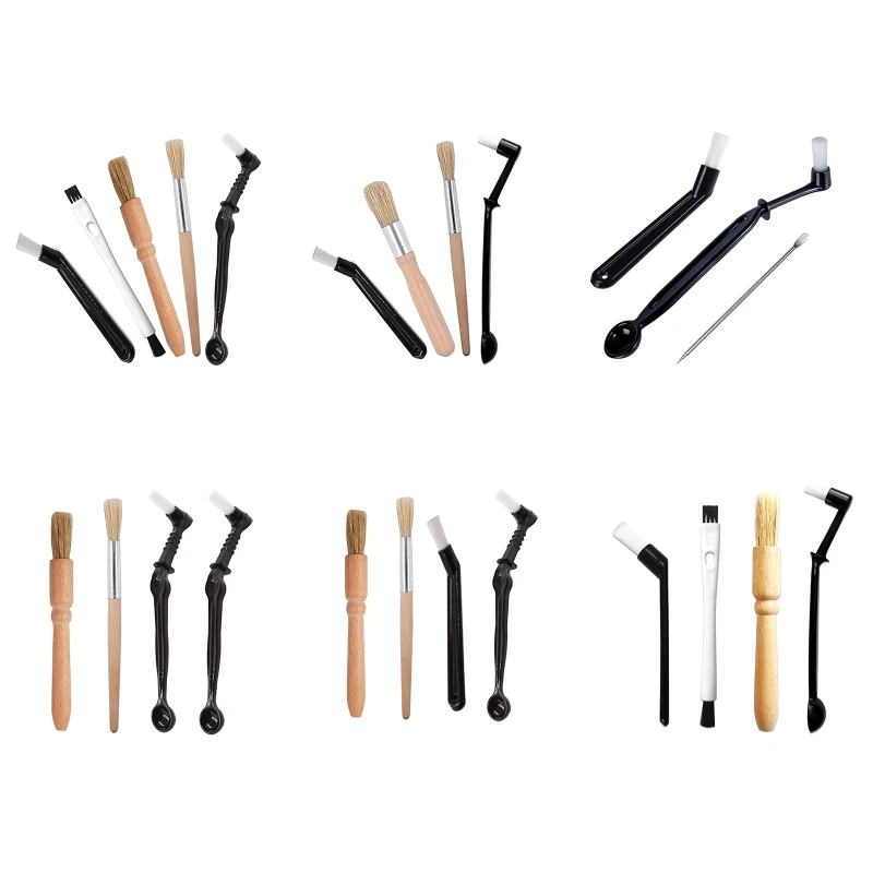 

Coffee Grinder Cleaning Brush Heavy Wood Handle + Natural Bristles Set of 3/4/5 for Coffee Grinder and Espresso Cleaning