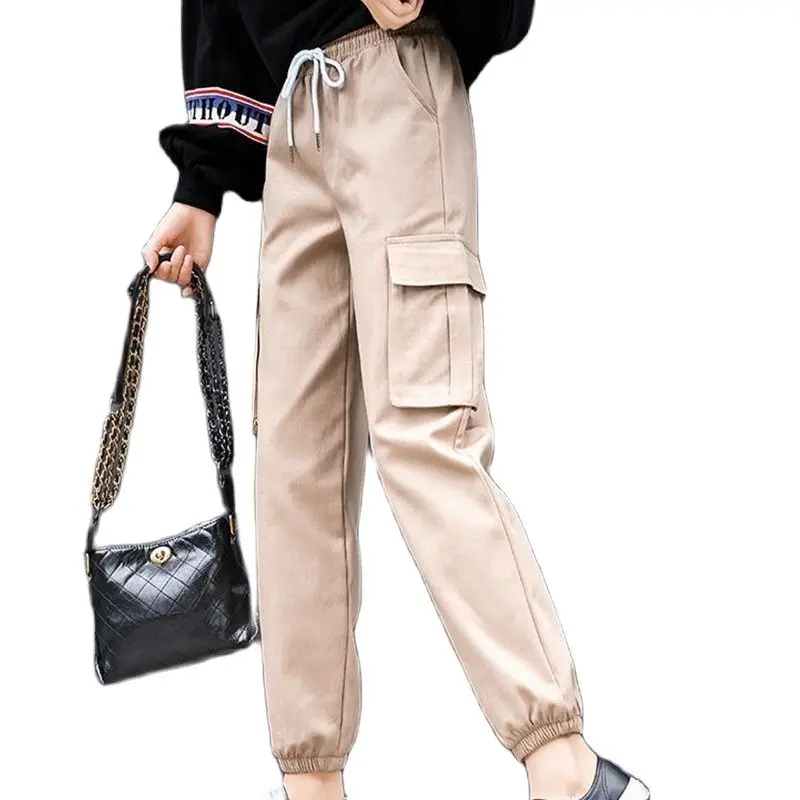 

Khaki Black Green Pants Cargo Women Casual Streetwear Sport y2k Elastic High Waist Straight Pants Pantalones Mujer Goth Oversize