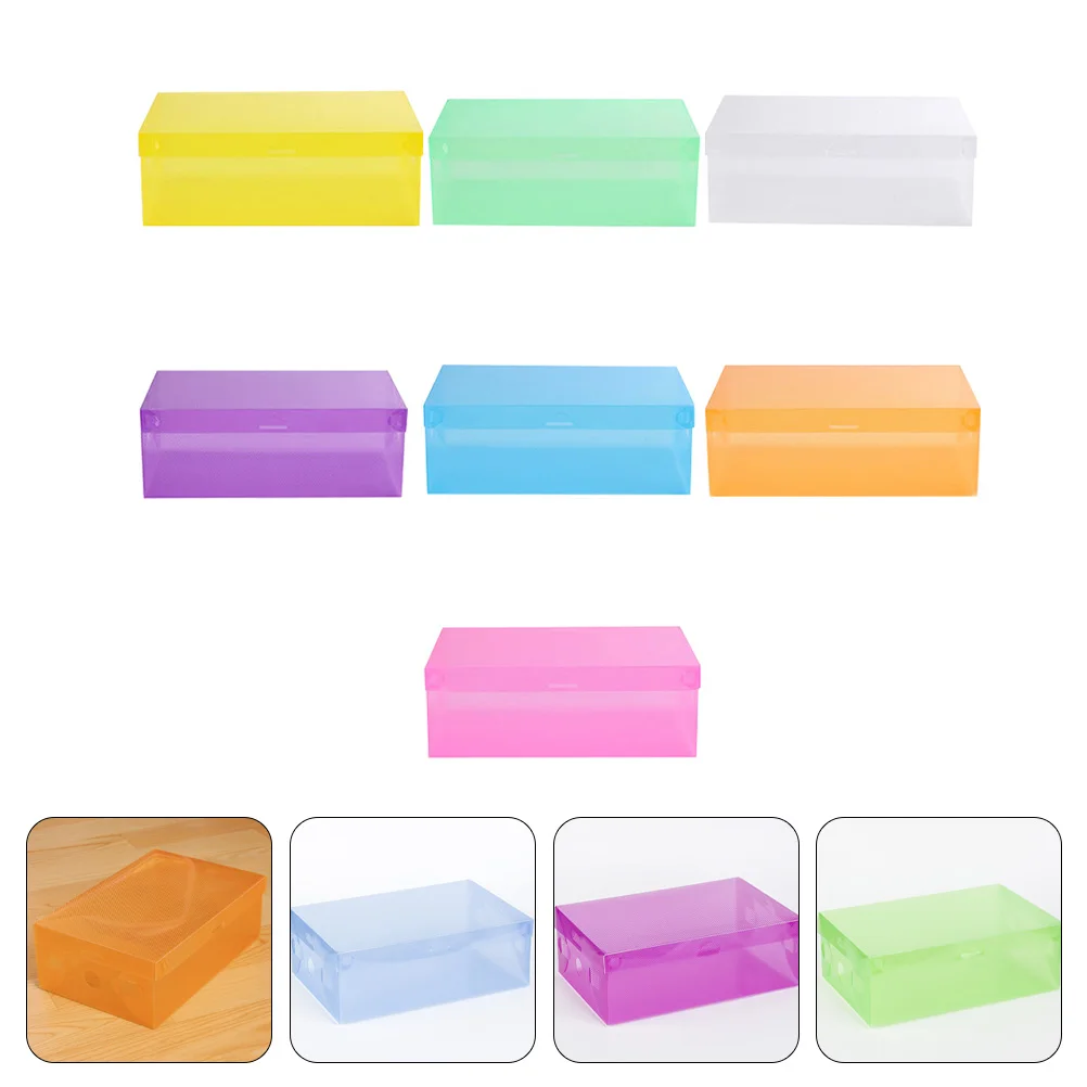 

7Pcs Folding Container Transparent Shoes Box Case Versatile Shoes Box Folding Shoes Box Transparent Shoes Box Storage Box