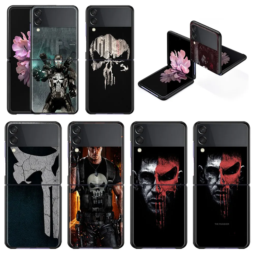 

Shell PC Case Funda for Samsung Galaxy Z Flip 5G Zflip3 Flip3 Zflip GalaxyZflip3 SamsungZFlip Cell Marvel The Punisher