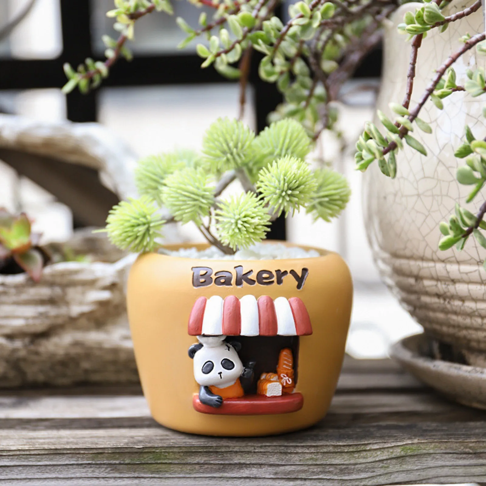 

Cartoon Cute Pet Resin Succulent Small Flower Pot Home Balcony Decoration Green Gardening Creative Micro Flower Baskets