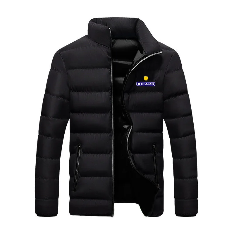 

Men's RICARD Logo Fashion Trend Zipper Cotton Jacket Winter Snow Warm Style Men's Brand Classic Top Jacket chaqueta hombre 2023