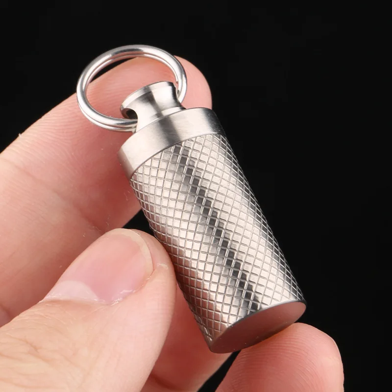 

S Portable Mini Titanium Alloy Seals Bottle Waterproof Canister Medicine Bottles Outdoor EDC First Aid Supplies