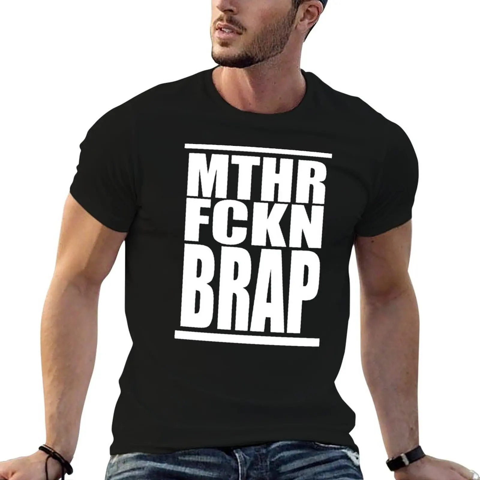 Фото Футболка MTHR FCKN BRAP для крупных и высоких людей, спортивная футболка для тренажерного зала №1