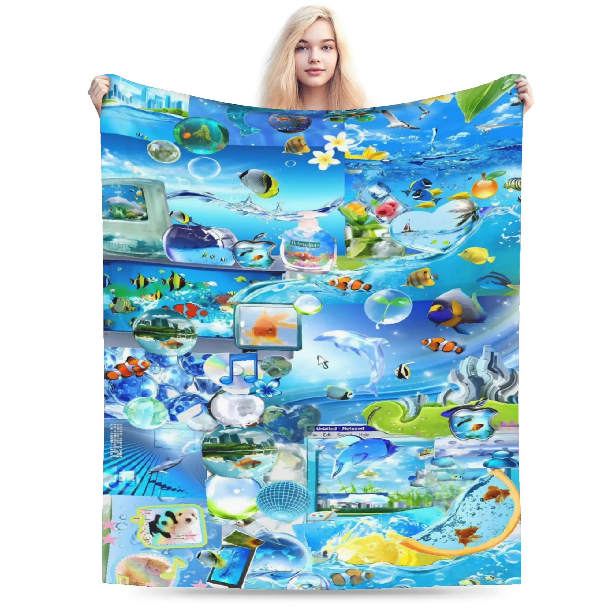 

Frutiger Aero графическое одеяло с принтом из полиэстера