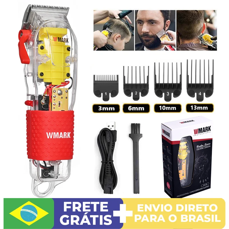 

Professional Hair Trimmer Transparent Style LCD Digital Display Electric Hair Clipper Barber Rechargeable Hair Cutting Machine