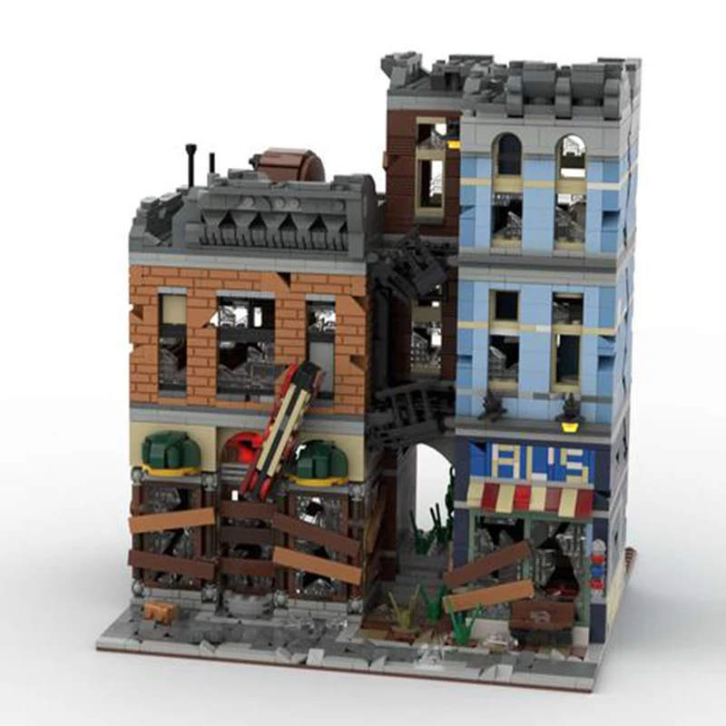 Модель уличного вида Apocalypse MOC Bank центр кафе угловой гараж офис детектива