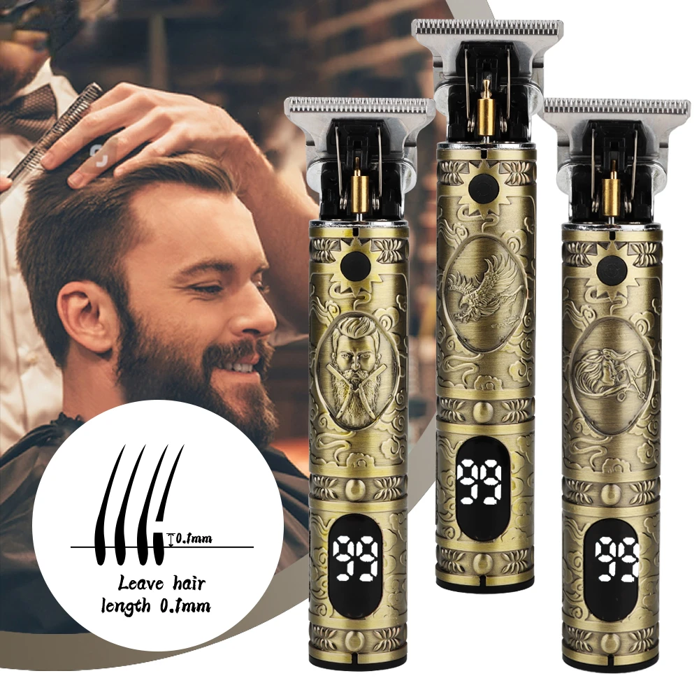 

Машинка для стрижки волос T9 с USB, Мужская бритва, триммер для мужчин, профессиональная перезаряжаемая машинка для бороды, 0 мм