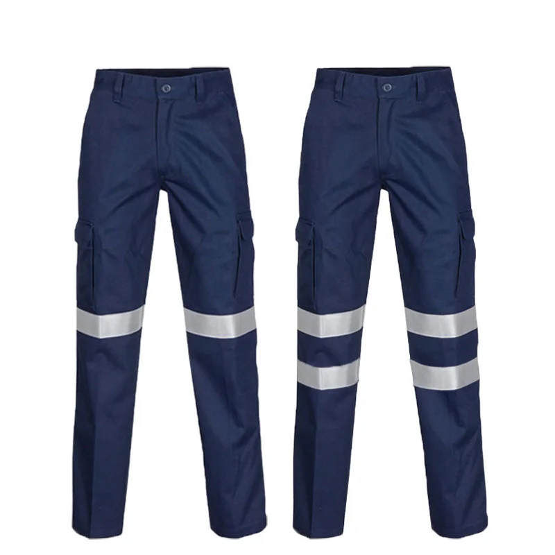 

Fashion Men Road Work High Visibility Reflective Casual Pockets Work Casual Trouser Pants Spring Autumn