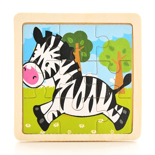 Baby Wooden Montessori Puzzle Child Game Wooden Puzzle 3D Cartoon Animal Puzzle Babies Toys Puzzles For Kids 1 2 3 Year Old images - 6