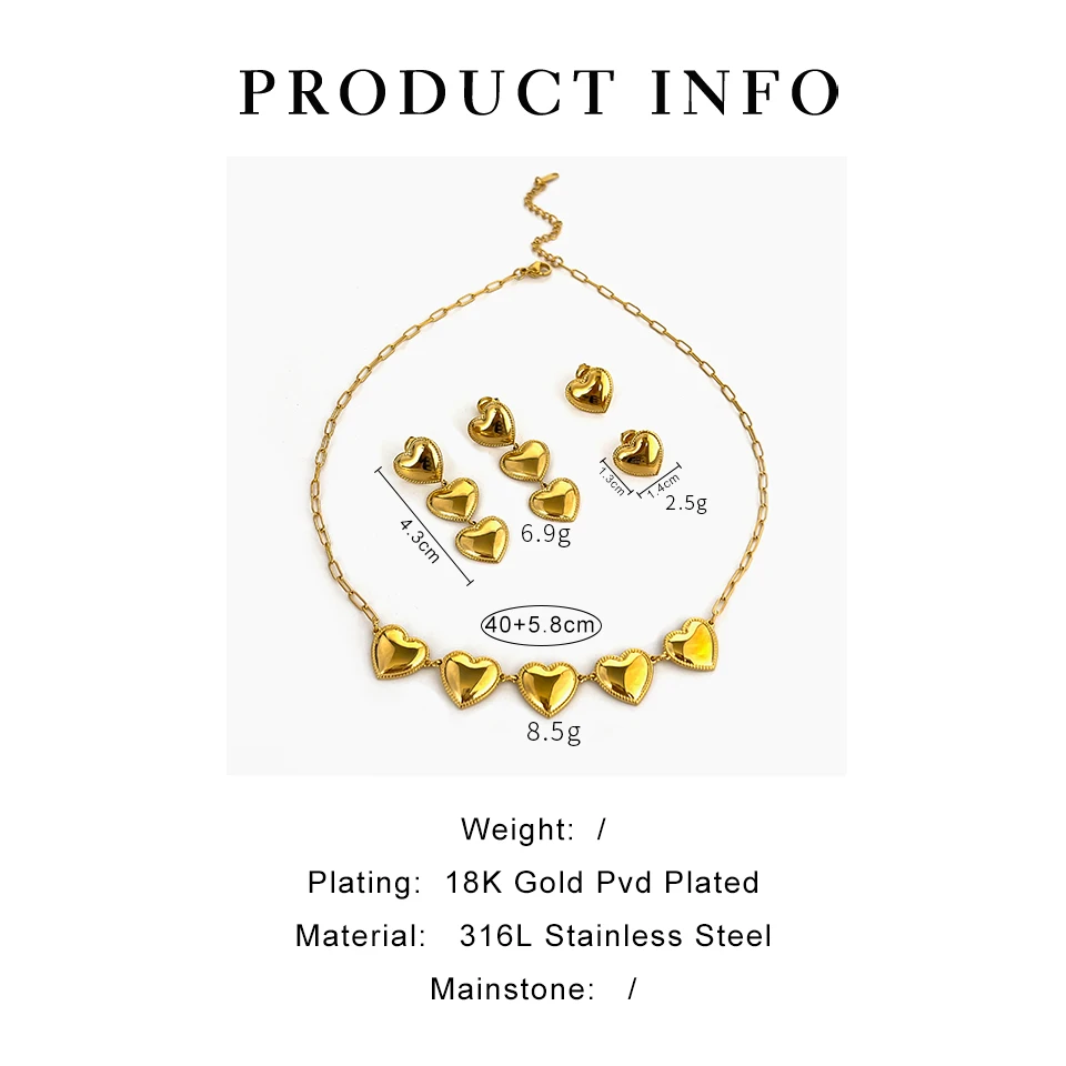 Комплект женских ювелирных изделий Peri'sbox элегантное гладкое ожерелье с