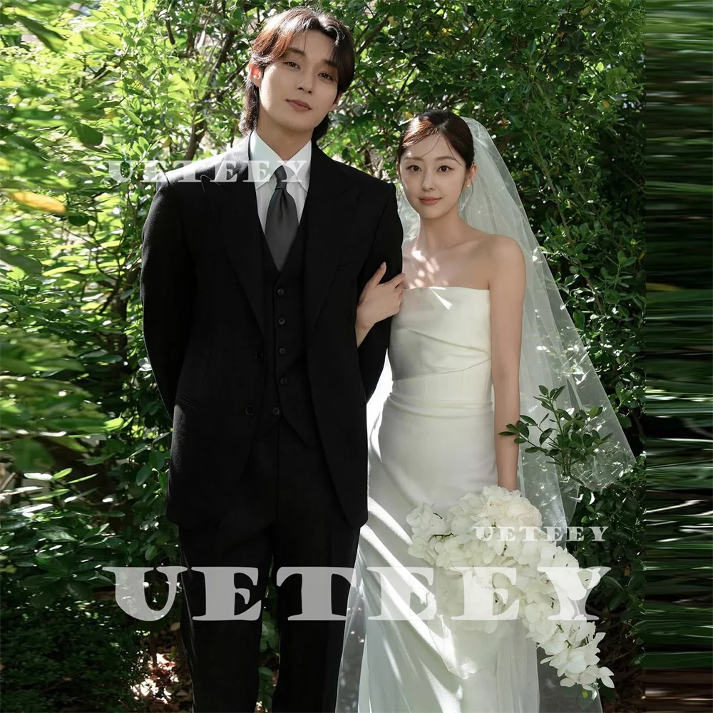 UETEEY индивидуальное корейское свадебное платье без бретелек с простыми складками