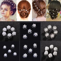 12pcs bride bridal wedding hair accessories shiny crystal flower rhinestone hair buckle hairpins headwear jewelry
