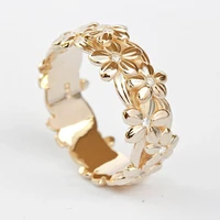 genuine flower shaped yellow gold jewelry ring for women gold grace finger rings wedding birthday fine jewelry gift