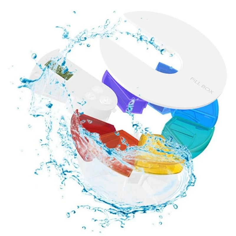 1 шт. 7-дневный автоматический дозатор таблеток белый пластик еженедельное