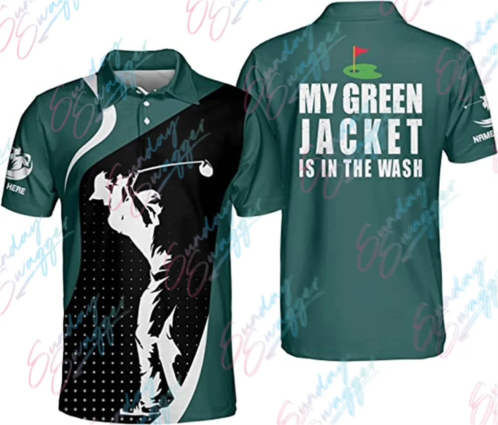 Sunday Swagger Golf Shirt Men's T-shirt Sportswear Summer Short Sleeve Shirt Breathable Jersey Mtb Fishing Polo Shirt