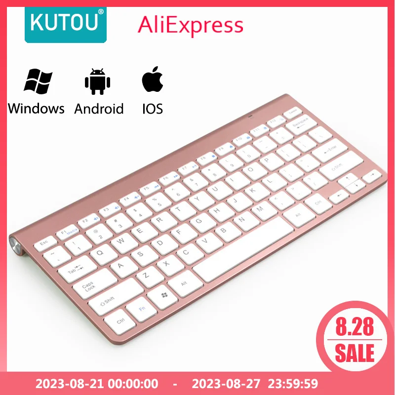 

KUTOU 2.4G Wireless Keyboard Portable Ultra Slim Mute Mini Keyboard For Notebook Laptop Mac Desktop PC Computer Smart TV PS4