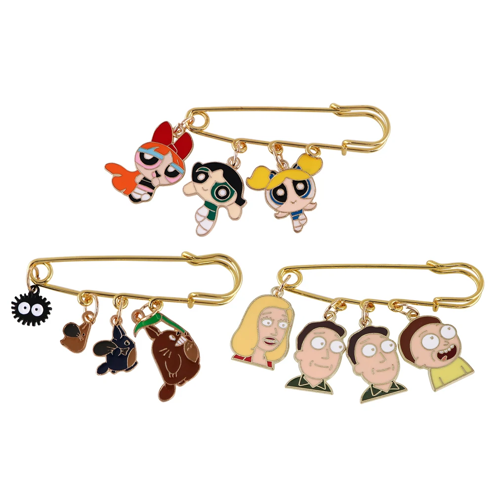 

Cute Cartoon Girls Women Brooches for Clothing Enamel Pins Lapel Pins for Backpack Anime Briefcase Badges Jewelry Accessories