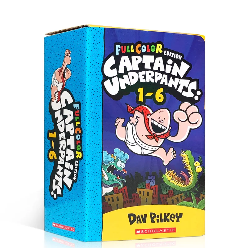 6 Pcs Captain Underpants #123456 Color Edition Original English Picture Book for Kids