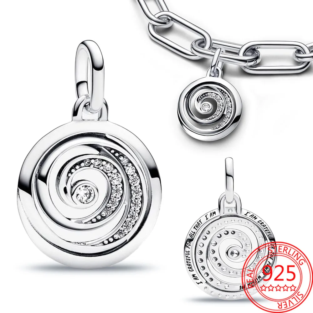 

Шарм-медальон женский спиральный из серебра 925 пробы