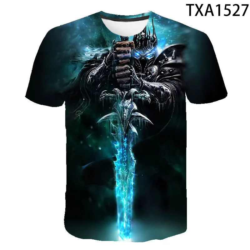 

2022 New Casual Short-sleeved Fashion Warcraft 3d Printing Children's Clothing Street Trend All-match Fun T-shirt