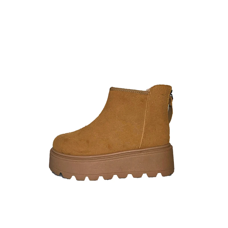 Women Flats Snow Boots Platform Suede Shoes Woman 2025 Trend Winter Fashion Warm Dress New Short Plush Walking Ankle Mujer