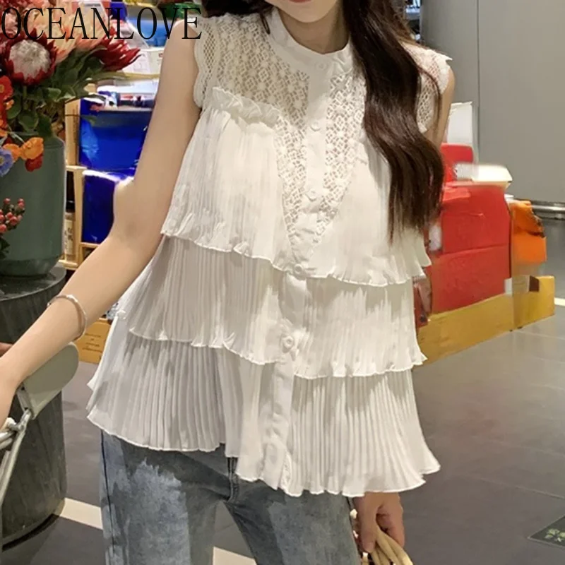 

Lace Women Shirts Rules Spring Summer Elegant Blouses Korean ashion Rules Vintage Blusas eminina