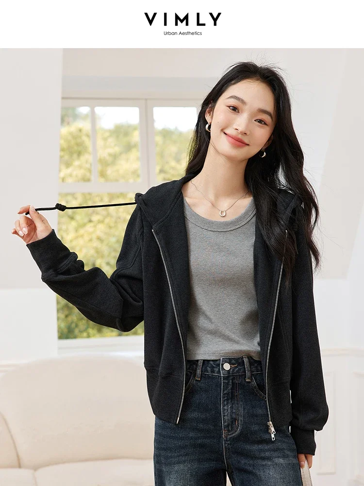 Куртка женская офисная с капюшоном на молнии длинным рукавом